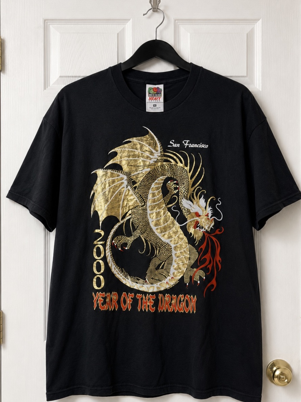 Vintage Y2K Fruit of the Loom Year of the Dragon San Francisco Tee XL